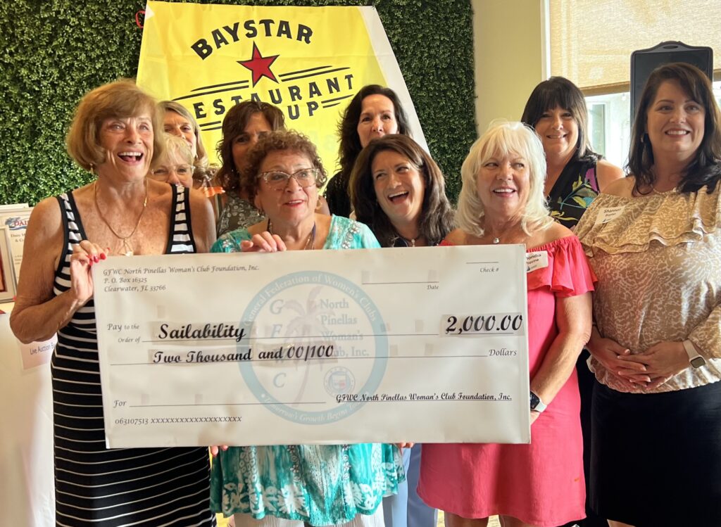 GFWC North Pinellas Woman's Club $2000 grant presented to Sailability