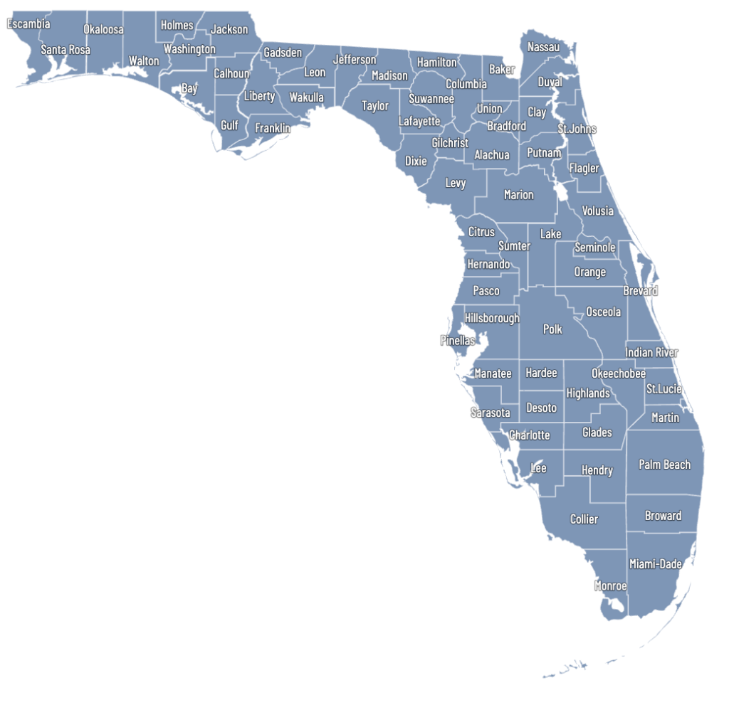 Map of Florida Clubs